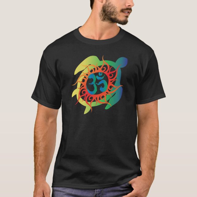 Om-Tatto-Vibrant-Turtle T-Shirt (Front)