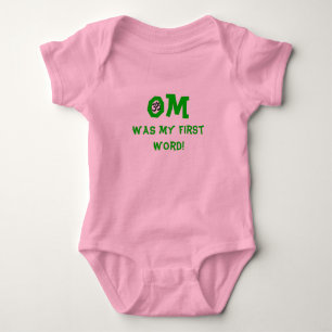 Om Was My First Word - Baby Yoga Clothes Bodysuit