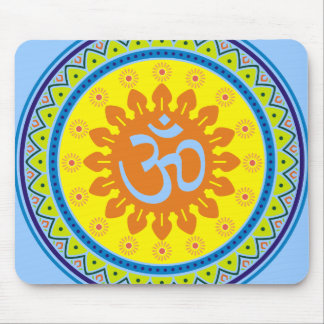 Om with Traditional Indian style Mandana Mouse Mat