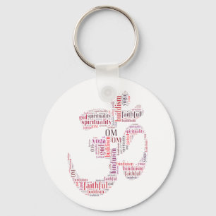 Om words symbol key ring