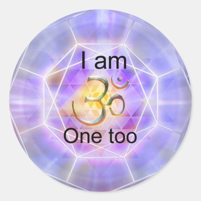 Om Yantra Classic Round Sticker (Front)