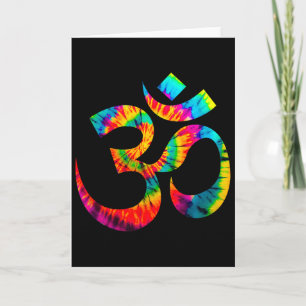 Om Yoga Aum Ohm Hindu Spiritual Meditation Tie Dye Card