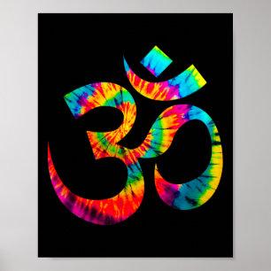 Om Yoga Aum Ohm Hindu Spiritual Meditation Tie Dye Poster