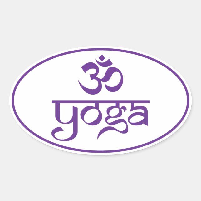 Om Yoga Oval Sticker (Front)