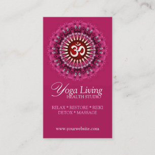 Om Yoga Pink Mandala New Age Business Cards