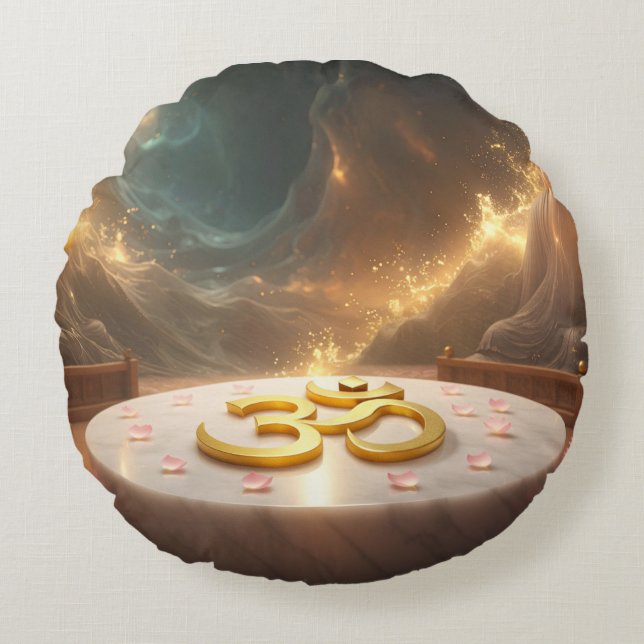 OM - ZEN BUDDHISM ROUND CUSHION (Front)