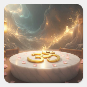 OM - ZEN BUDDHISM SQUARE STICKER