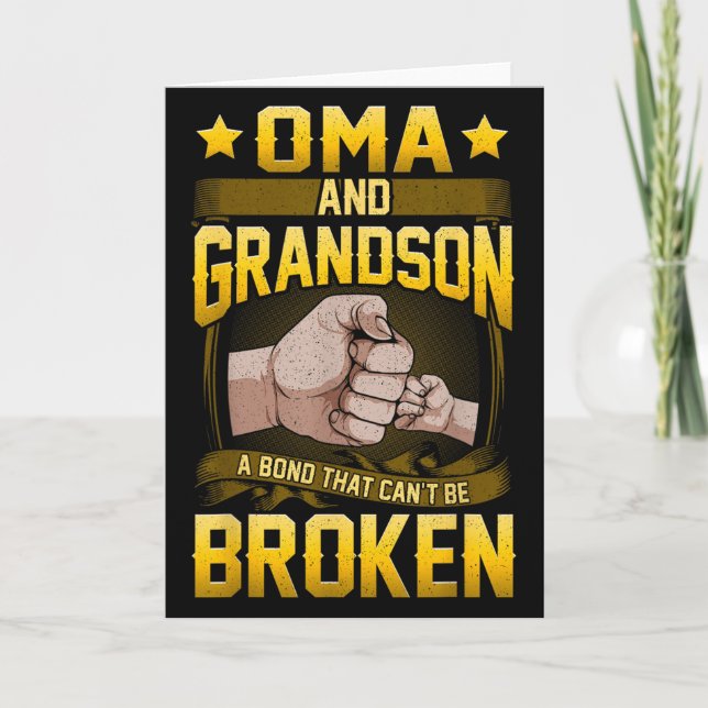 Oma And Grandson A Bond That Can't Be Broken Shirt Card (Front)