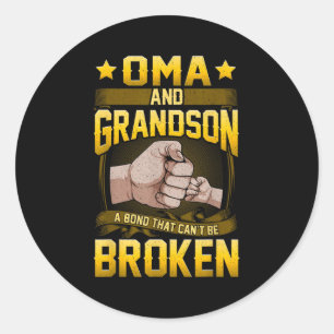 Oma And Grandson A Bond That Can't Be Broken Shirt Classic Round Sticker