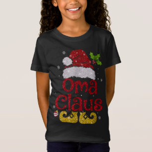 Oma Claus Christmas Pajama Family Matching Xmas T-Shirt
