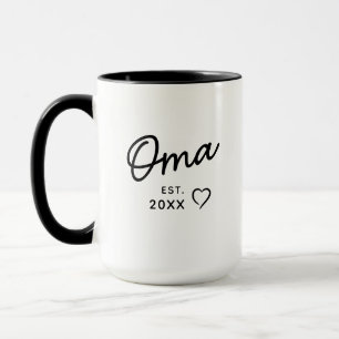 Oma Est Year  First Grandchild Pregnancy Reveal Mug