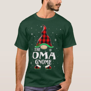 Oma Gnome Buffalo Plaid Matching Family Christmas T-Shirt