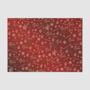 oma golden christmas text tissue paper