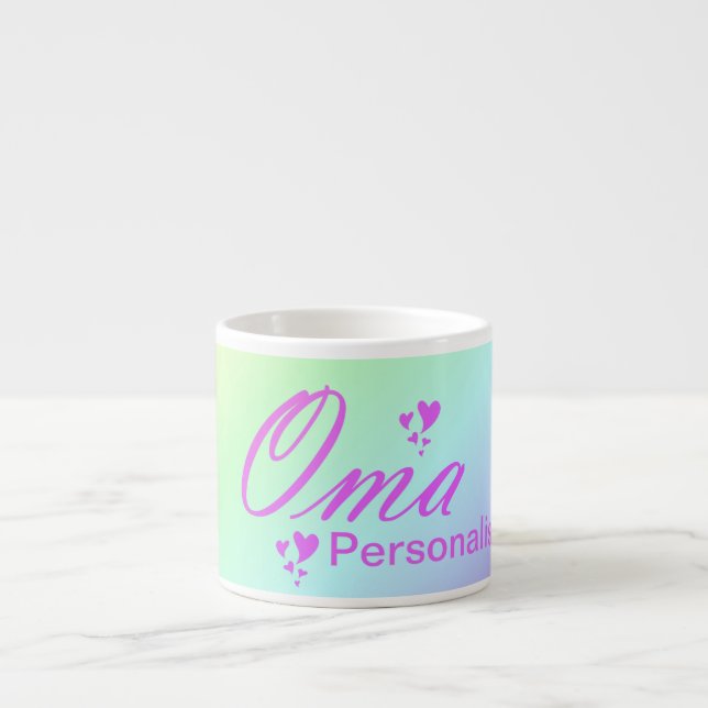 oma, grandma,text pink,personalize espresso cup (Front)