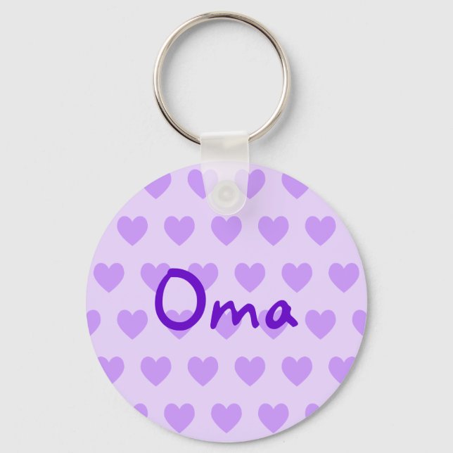 Oma in Purple Key Ring (Front)