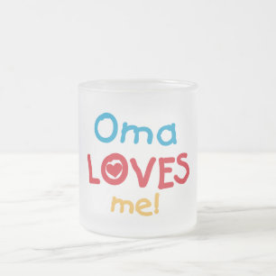 Oma Loves Me T-shirts and Gifts Frosted Glass Coffee Mug
