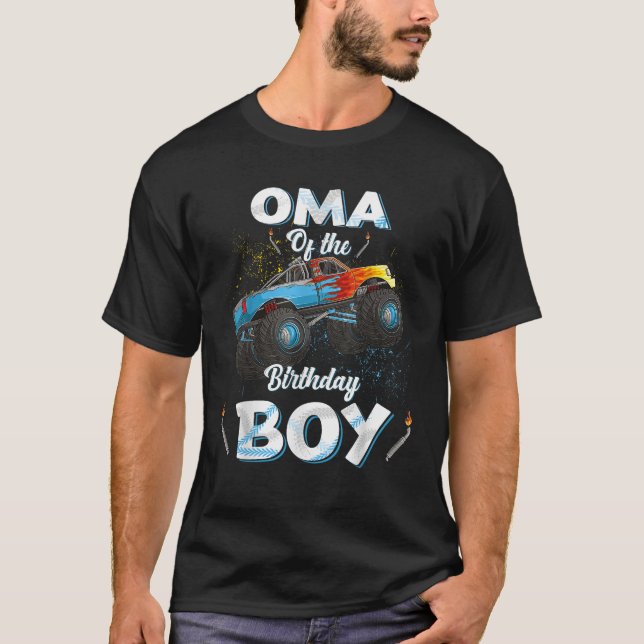Oma Of The Birthday Boy Monster Truck Bday Women M T-Shirt (Front)