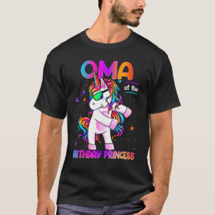 Oma of the Birthday Princess Girl Dabbing Unicorn  T-Shirt