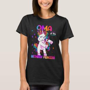 Oma of the Birthday Princess Girl Dabbing Unicorn  T-Shirt
