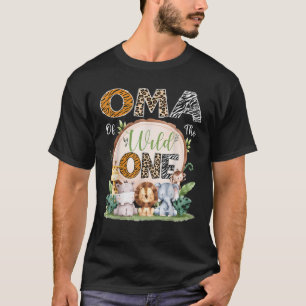 Oma Of The Wild One 1St Birthday Safari Jungle Woo T-Shirt