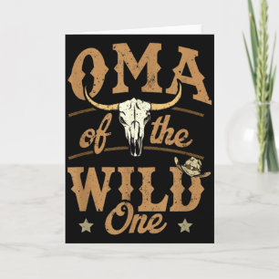 Oma Of The Wild One Cowboy Western Rodeo Party Mat Card