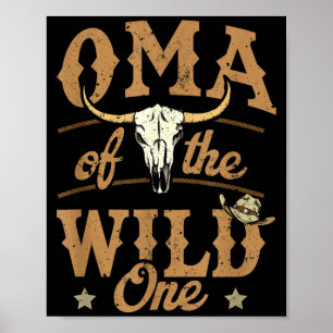 Oma Of The Wild One Cowboy Western Rodeo Party Mat Poster