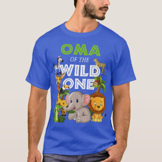 Oma of the Wild One Zoo Birthday Safari Jungle Ani T-Shirt
