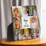 Oma We Love You Hearts Modern Photo Collage Plaque<br><div class="desc">The Oma We Love You Heart Modern Photo Collage Plaque is a touching and personalised gift that showcases your love for your grandmother. This beautifully designed plaque features a heart-shaped photo collage, allowing you to add your favourite family pictures in a modern and stylish layout. The heartfelt "We Love You,...</div>