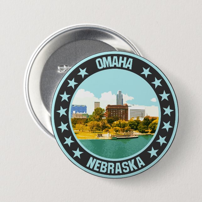 Omaha                                              7.5 cm round badge (Front & Back)