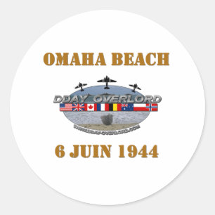 Omaha Beach 1944 Classic Round Sticker