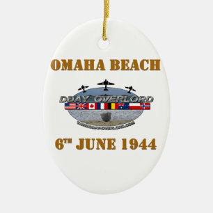 Omaha Beach 6th June 1944 Ceramic Tree Decoration