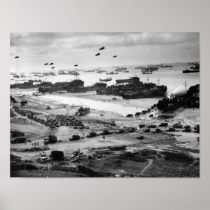 Omaha Beach Resupply - Normandy Invasion - 1944 Poster