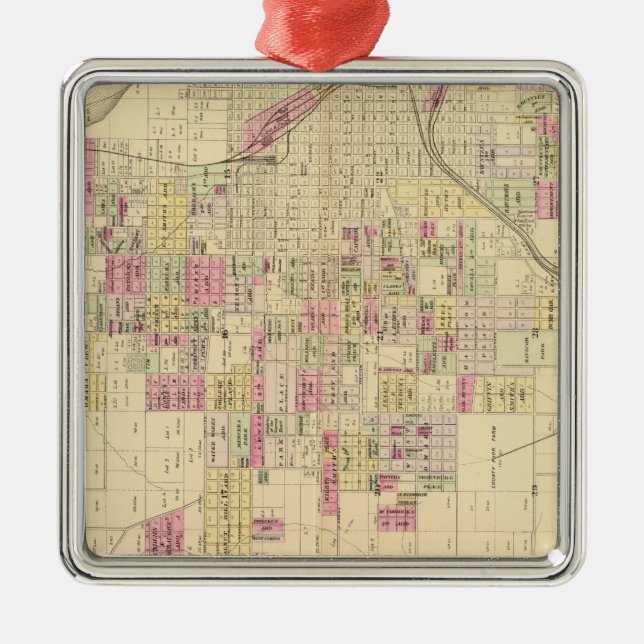 Omaha City, Nebraska Metal Tree Decoration (Front)