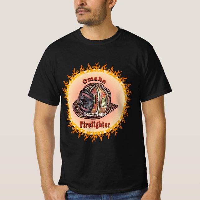 Omaha Firefighter  T-Shirt (Front)
