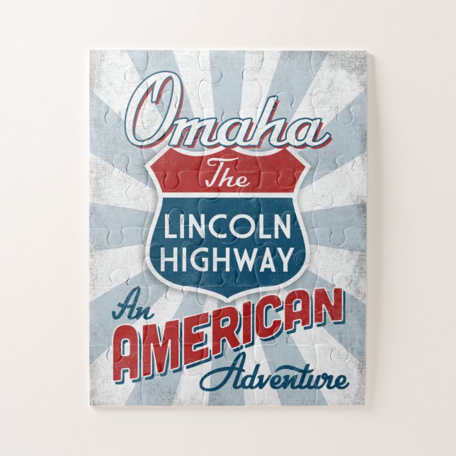 Omaha Lincoln Highway Vintage America Nebraska Jigsaw Puzzle (Vertical)