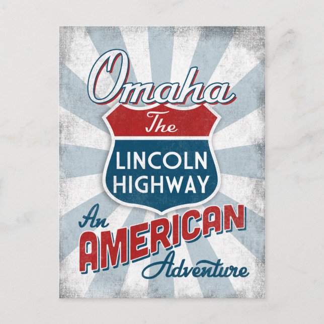 Omaha Lincoln Highway Vintage America Nebraska Postcard (Front)