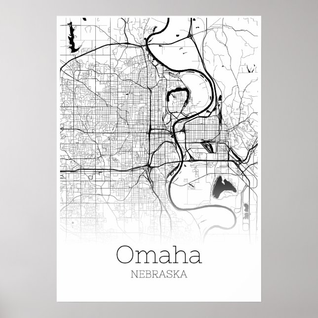 Omaha Map - Nebraska - City Map Poster (Front)