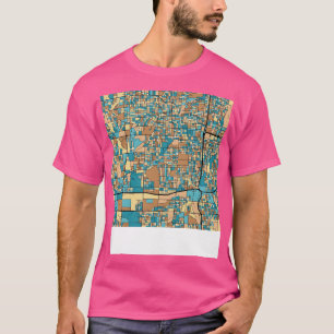 Omaha Map Pattern in Mid Century Pastel T-Shirt