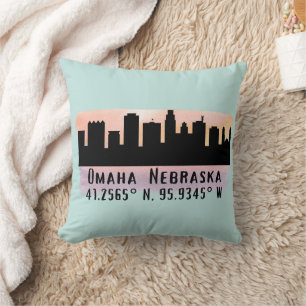 Omaha NE City Skyline Cushion