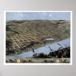 Omaha, NE  Panoramic Map - 1868 Poster