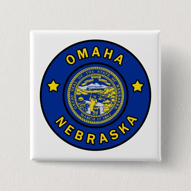 Omaha Nebraska 15 Cm Square Badge (Front)