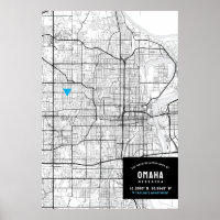 Omaha, Nebraska City Map + Mark Your Location 