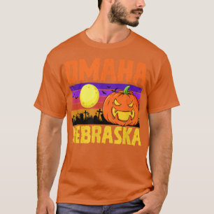 Omaha Nebraska Happy Halloween Party Local City Pr T-Shirt