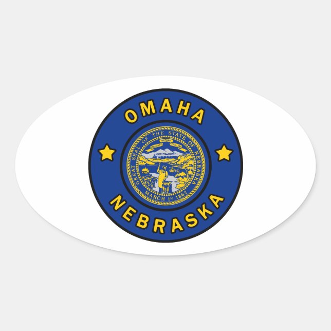 Omaha Nebraska Oval Sticker (Front)