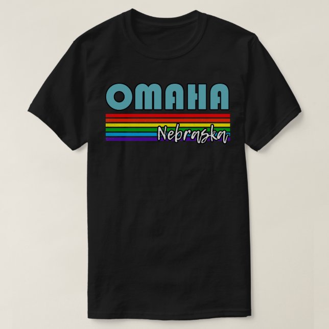 Omaha Nebraska Pride  Omaha LGBT Gift LGBTQ Suppor T-Shirt (Design Front)