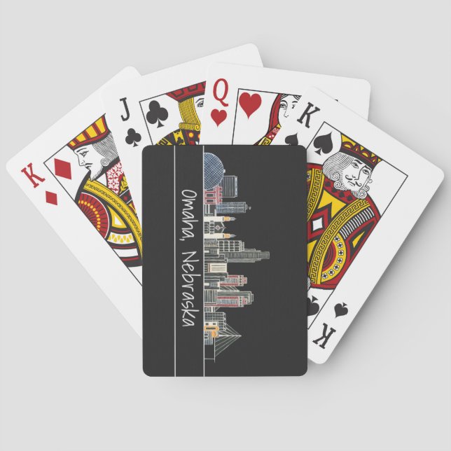Omaha, Nebraska Skyline Playing Cards (Back)