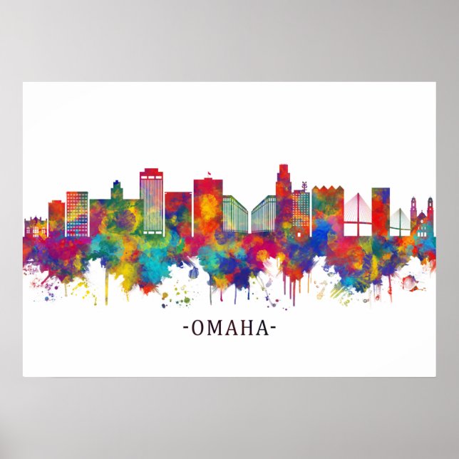 Omaha Nebraska Skyline Poster (Front)