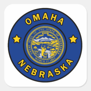 Omaha Nebraska Square Sticker