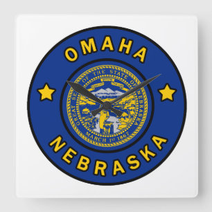 Omaha Nebraska Square Wall Clock