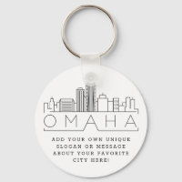 Omaha, Nebraska Stylised Skyline | Custom Slogan